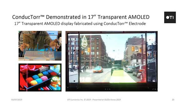 OTI Lumionics talk at 2019 OLED Korea